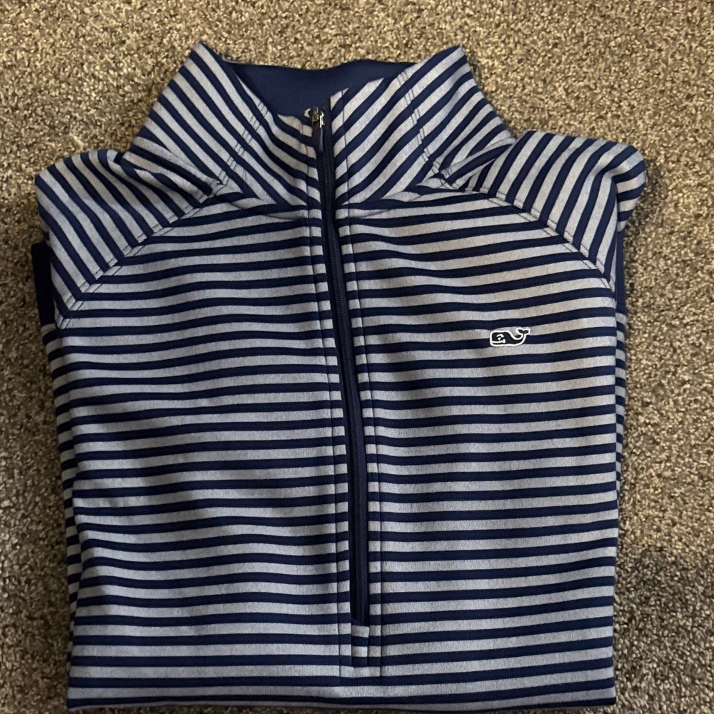 Vineyard Vines Striped Quarter-Zip Pullover size small